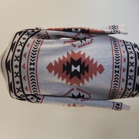 Vanilla Bay Aztec Open Front Cardigan Sweater. Oversized S-M - Picture 5 of 11